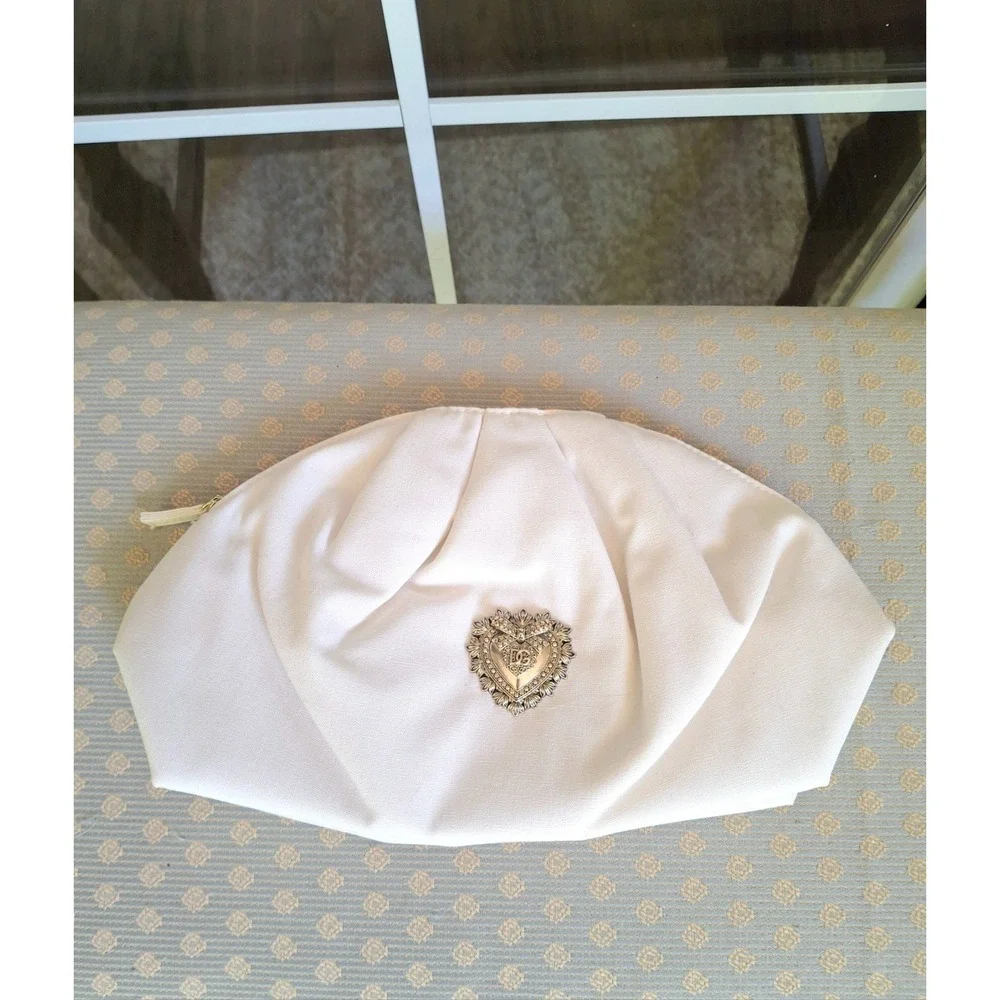 Dolce & Gabbana Ivory Cream Devotion Sacred Heart Cosmetic Bag / Clutch